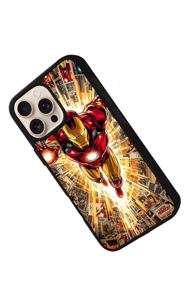 iPhone 15 Pro Uyumlu  Iron Man ( Demir Adam ) Tasarımlı Glossy Premium Kılıf
