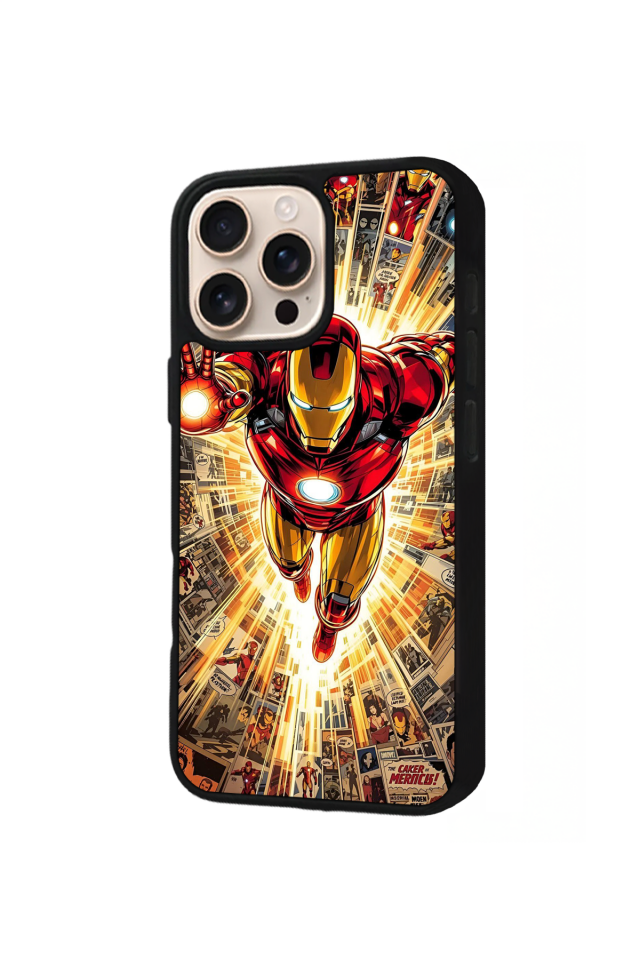 iPhone 15 Pro Uyumlu  Iron Man ( Demir Adam ) Tasarımlı Glossy Premium Kılıf