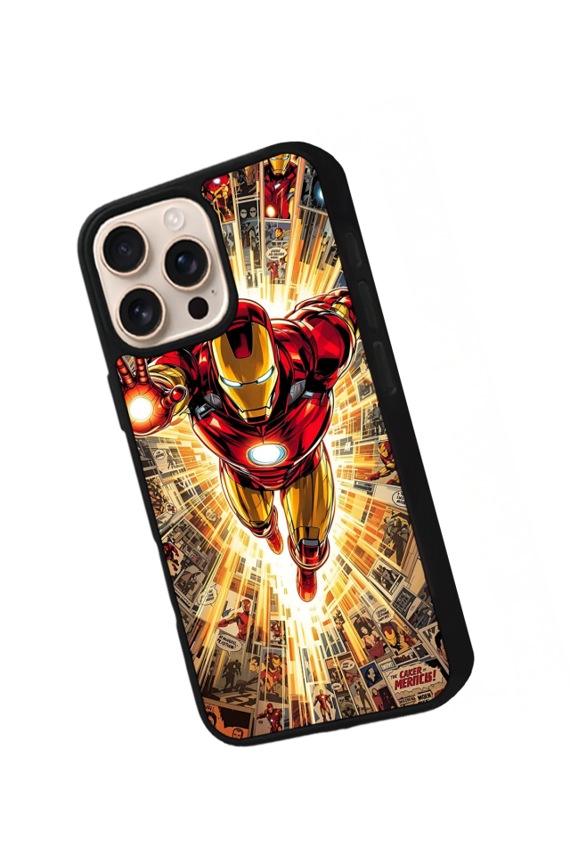iPhone 15 Pro Uyumlu  Iron Man ( Demir Adam ) Tasarımlı Glossy Premium Kılıf