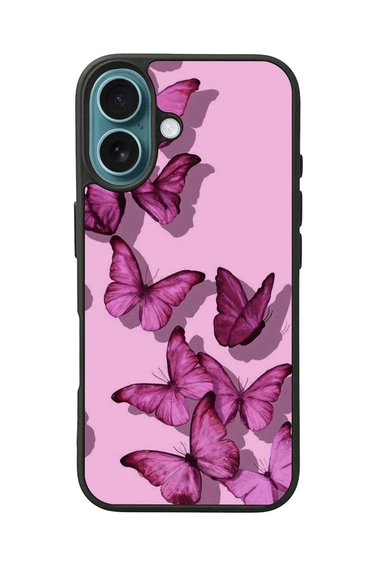 iPhone 16 Plus Uyumlu Kelebek Tasarımlı Glossy Premium Kılıf