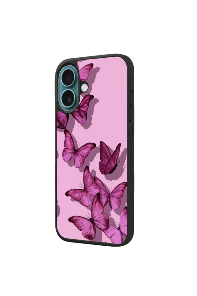 iPhone 16 Plus Uyumlu Kelebek Tasarımlı Glossy Premium Kılıf