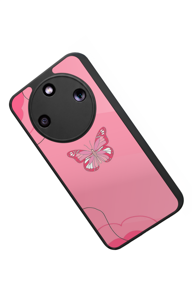 Honor Magic 8 Lite Uyumlu Kelebek Tasarımlı Glossy Premium Kılıf