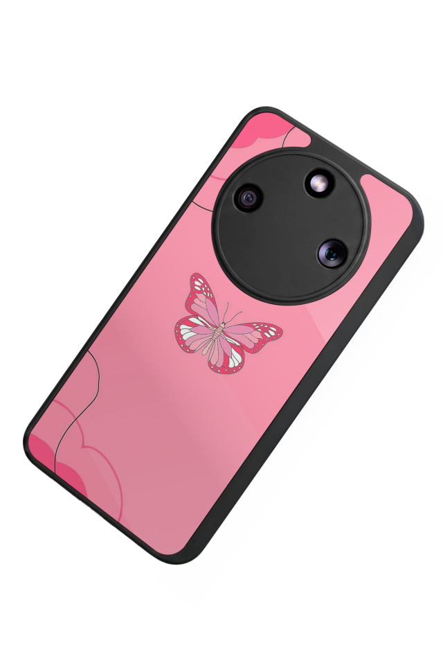 Honor Magic 8 Lite Uyumlu Kelebek Tasarımlı Glossy Premium Kılıf