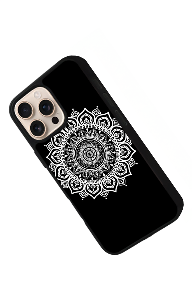 iPhone 16 Pro Max Uyumlu Mandala Tasarımlı Glossy Premium Kılıf