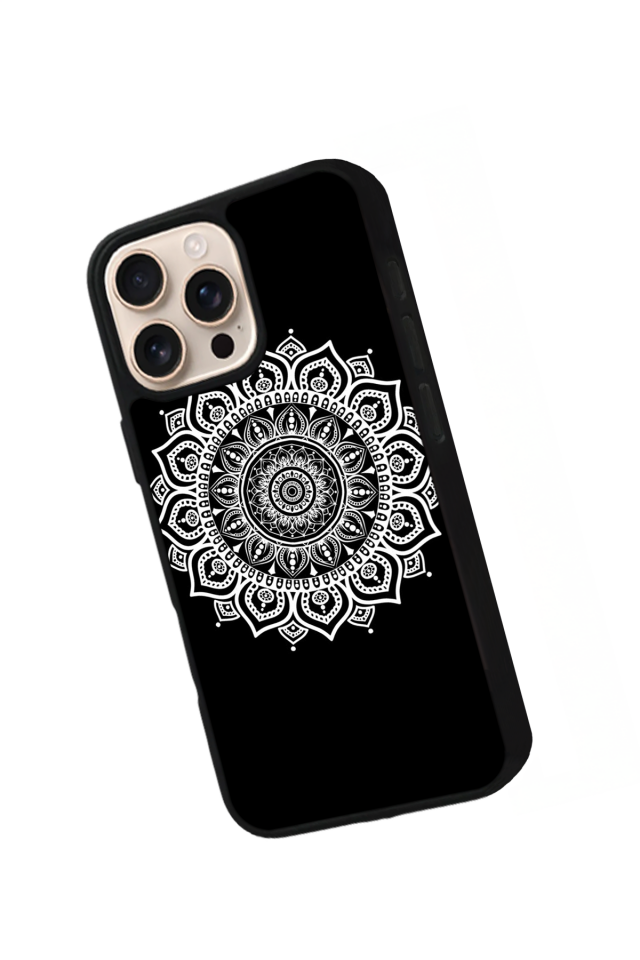 iPhone 16 Pro Max Uyumlu Mandala Tasarımlı Glossy Premium Kılıf