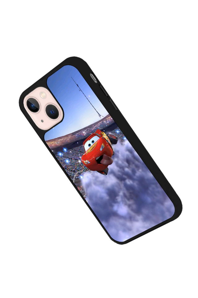 iPhone 13 Mini Uyumlu Şimsek McQueen Tasarımlı Glossy Premium Kılıf