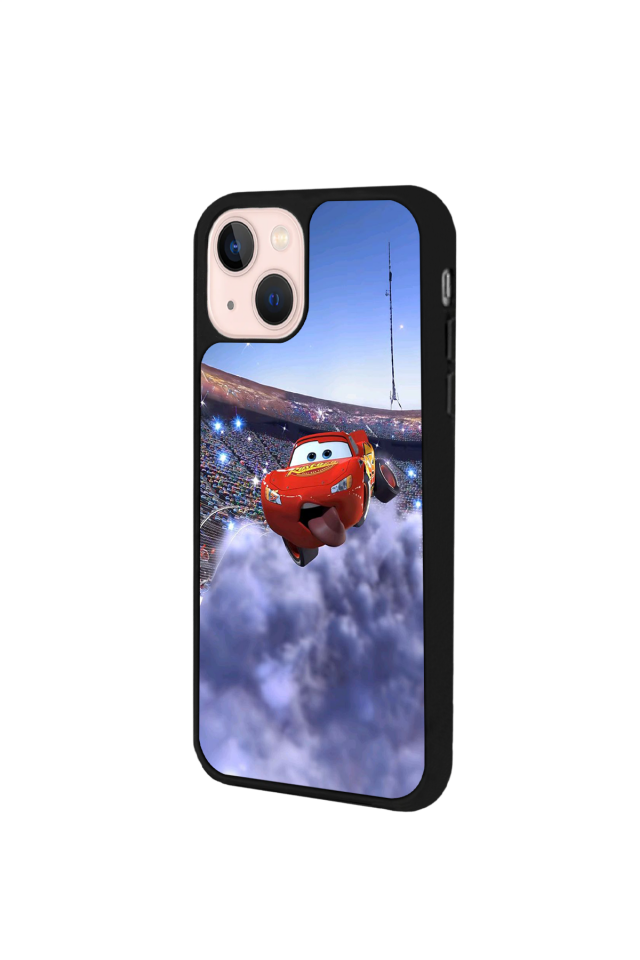 iPhone 13 Mini Uyumlu Şimsek McQueen Tasarımlı Glossy Premium Kılıf