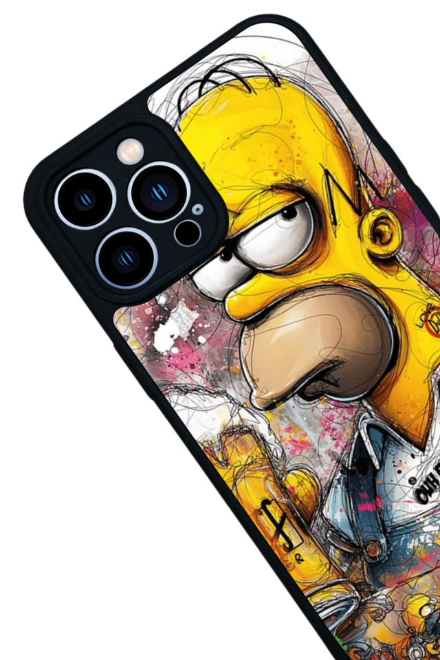 iPhone 12 Pro Max Uyumlu The Simpsons Tasarımlı Glossy Premium Kılıf