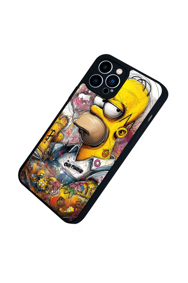 iPhone 12 Pro Max Uyumlu The Simpsons Tasarımlı Glossy Premium Kılıf