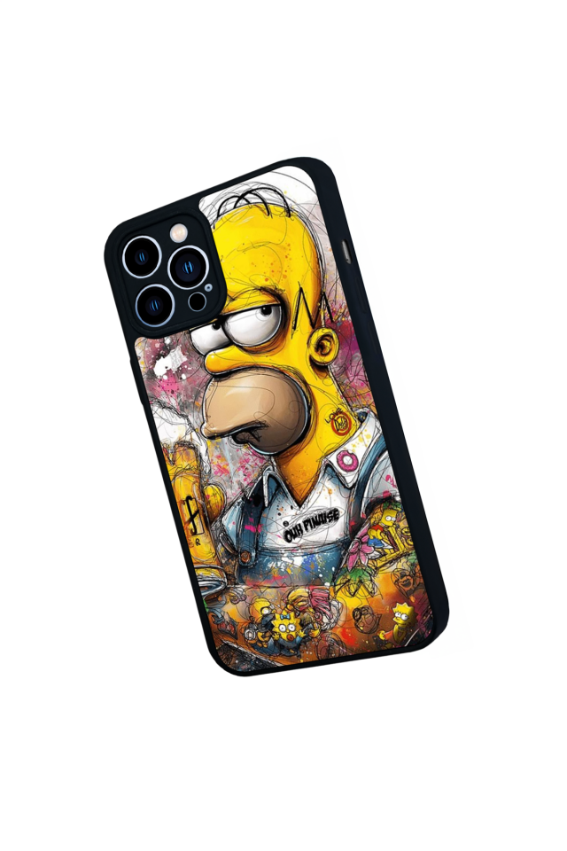iPhone 12 Pro Max Uyumlu The Simpsons Tasarımlı Glossy Premium Kılıf