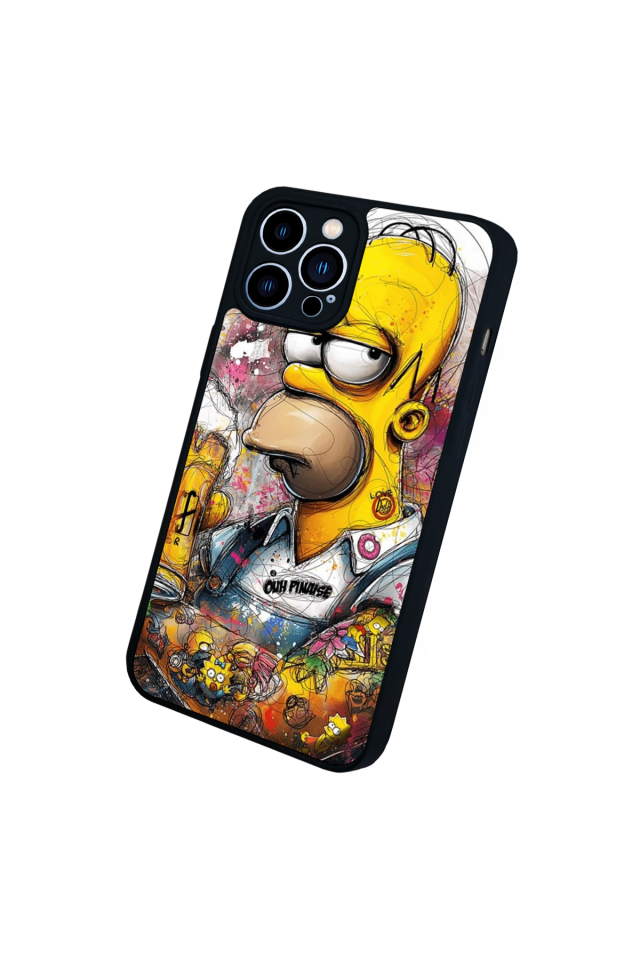 iPhone 12 Pro Max Uyumlu The Simpsons Tasarımlı Glossy Premium Kılıf