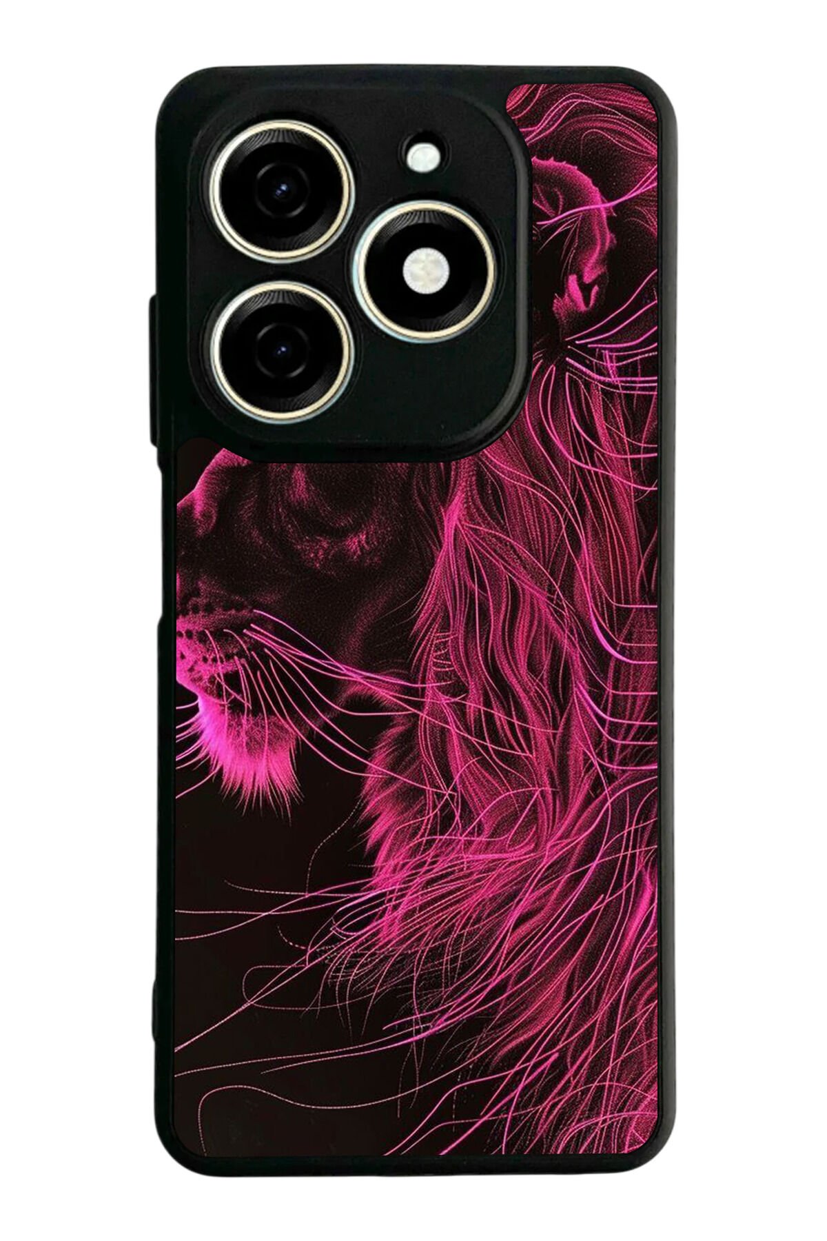 Tecno Spark 20/20C Uyumlu Aslan Tasarımlı Glossy Premium Kılıf