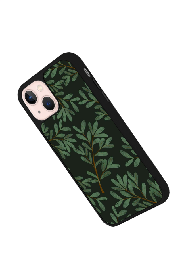 iPhone 15 Uyumlu Botanik Tasarımlı Glossy Premium Kılıf