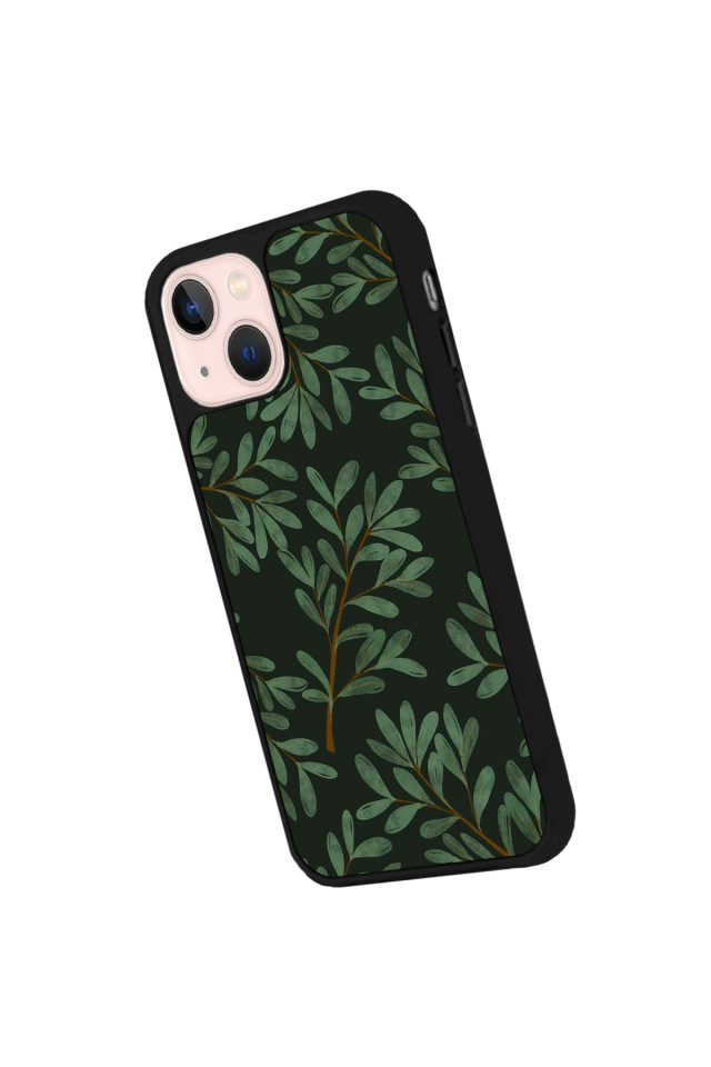 iPhone 15 Uyumlu Botanik Tasarımlı Glossy Premium Kılıf