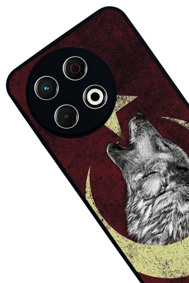 Tecno Spark 30 Pro Uyumlu Bozkurt Tasarımlı Glossy Premium Kılıf