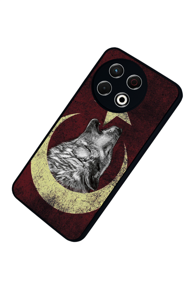 Tecno Spark 30 Pro Uyumlu Bozkurt Tasarımlı Glossy Premium Kılıf