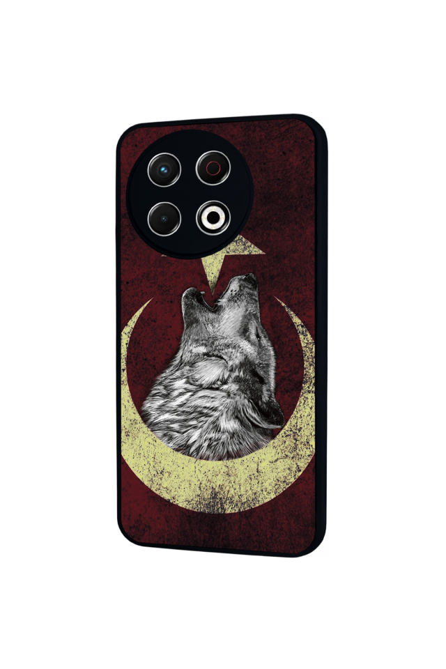 Tecno Spark 30 Pro Uyumlu Bozkurt Tasarımlı Glossy Premium Kılıf