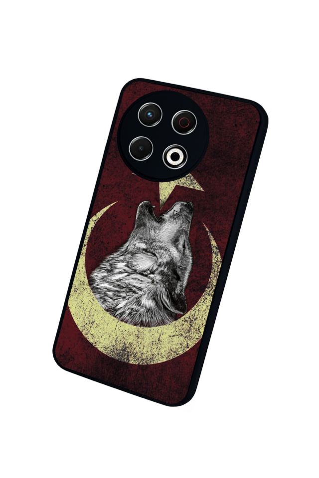 Tecno Spark 30 Pro Uyumlu Bozkurt Tasarımlı Glossy Premium Kılıf