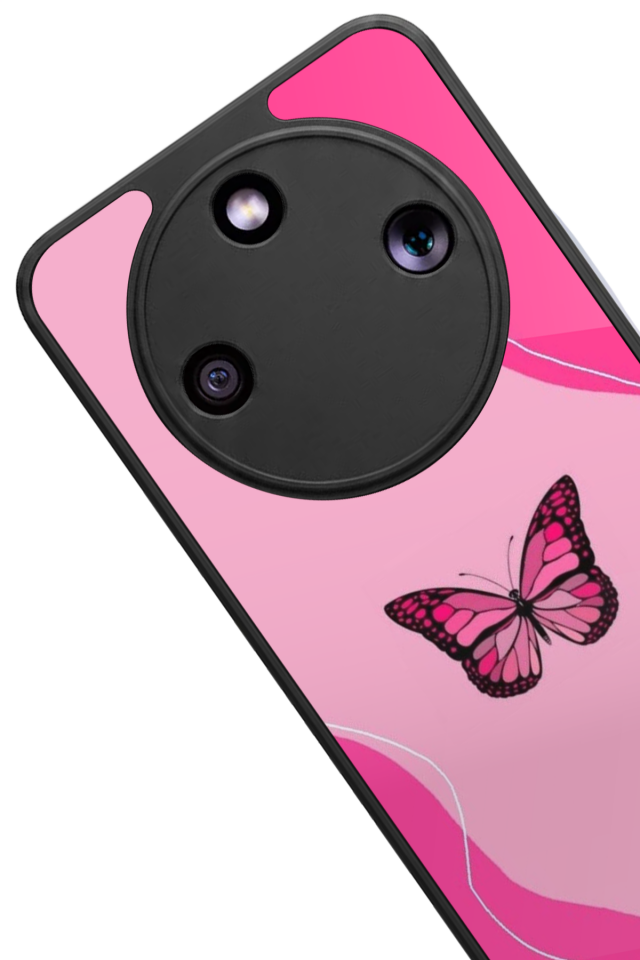 Honor Magic 8 Lite Uyumlu Kelebek Tasarımlı Glossy Premium Kılıf
