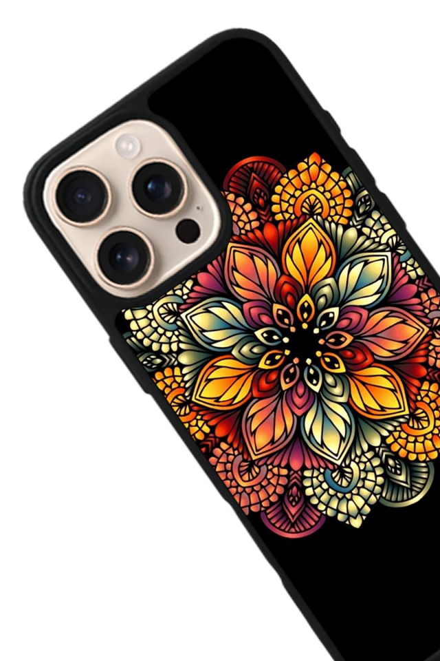 iPhone 16 Pro Max Uyumlu Mandala Tasarımlı Glossy Premium Kılıf