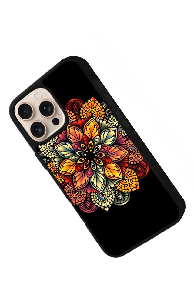 iPhone 16 Pro Max Uyumlu Mandala Tasarımlı Glossy Premium Kılıf