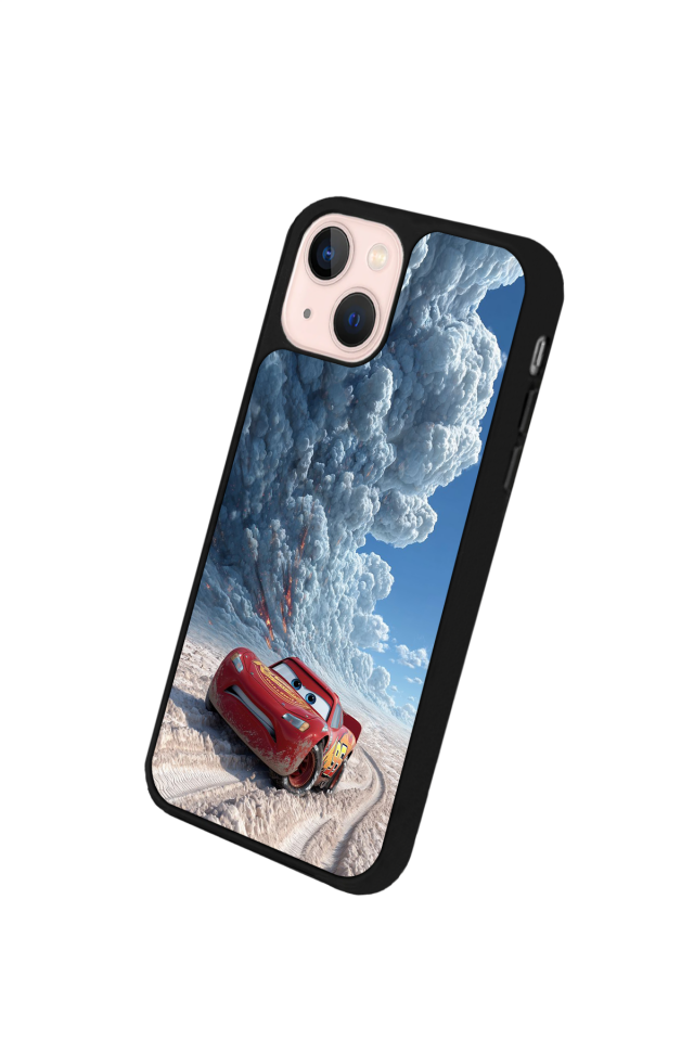 iPhone 13 Mini Uyumlu Şimsek McQueen Tasarımlı Glossy Premium Kılıf