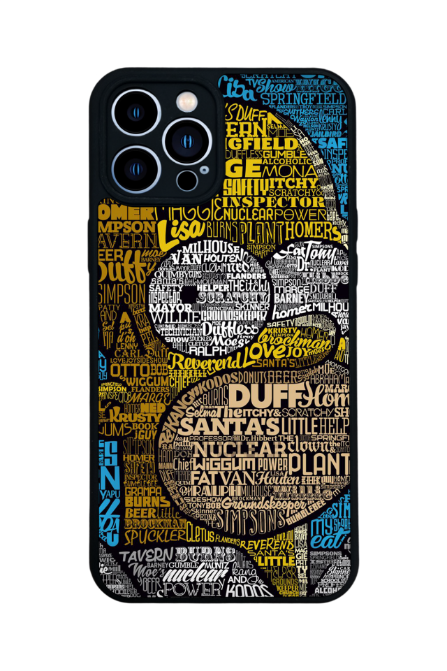 iPhone 12 Pro Max Uyumlu The Simpsons Tasarımlı Glossy Premium Kılıf