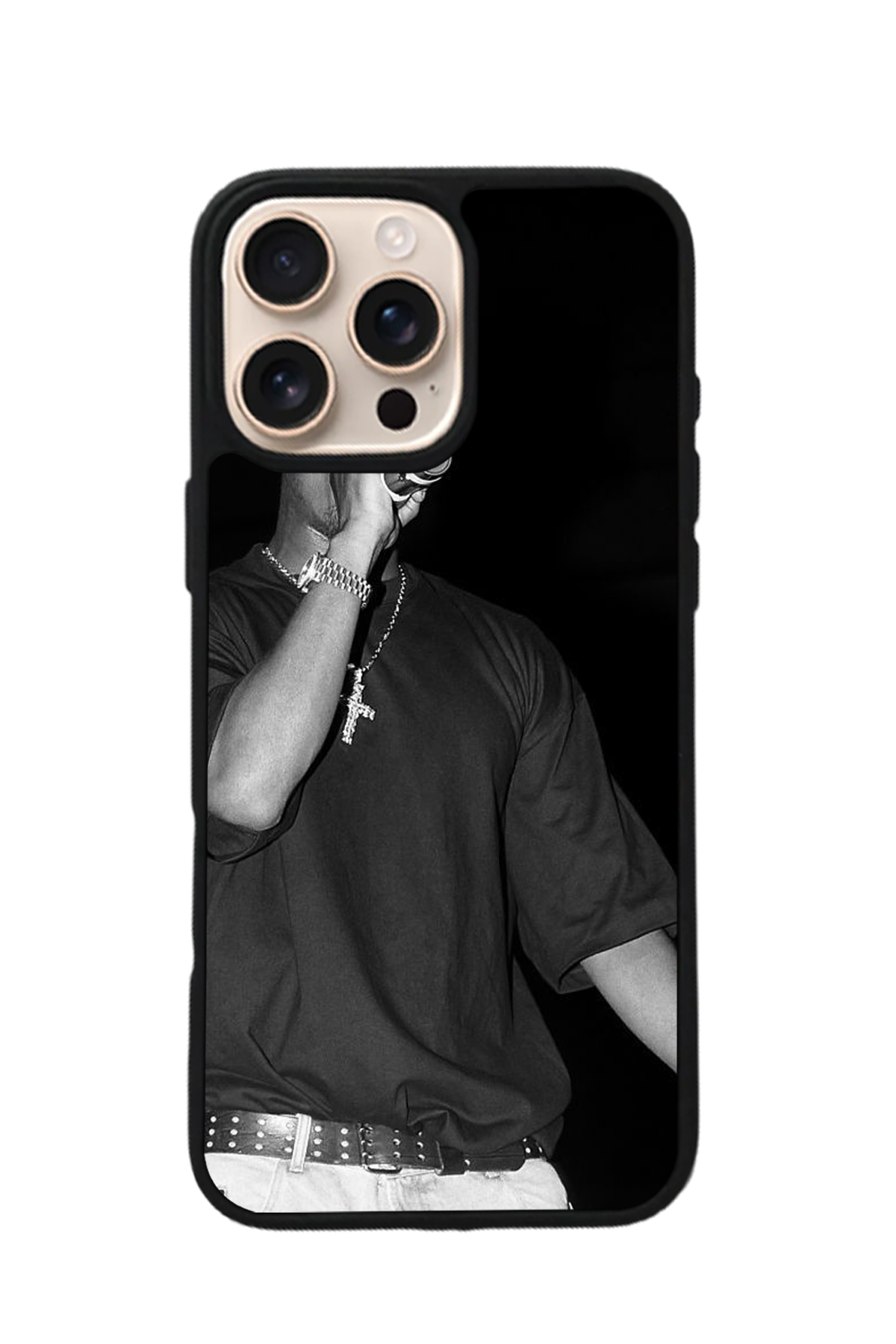 iPhone 16 Pro Uyumlu Tupac Tasarımlı Glossy Premium Kılıf