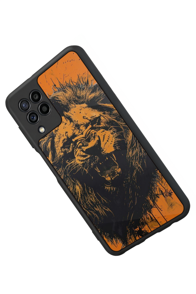 Samsung Galaxy M32 Uyumlu Aslan Tasarımlı Glossy Premium Kılıf