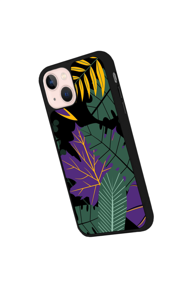 iPhone 15 Uyumlu Botanik Tasarımlı Glossy Premium Kılıf