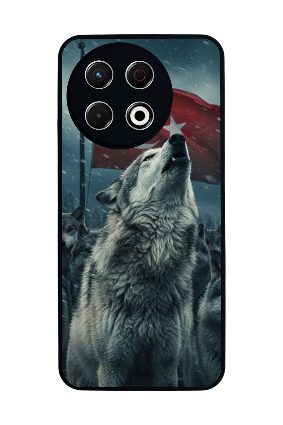 Tecno Spark 30 Pro Uyumlu Bozkurt Tasarımlı Glossy Premium Kılıf