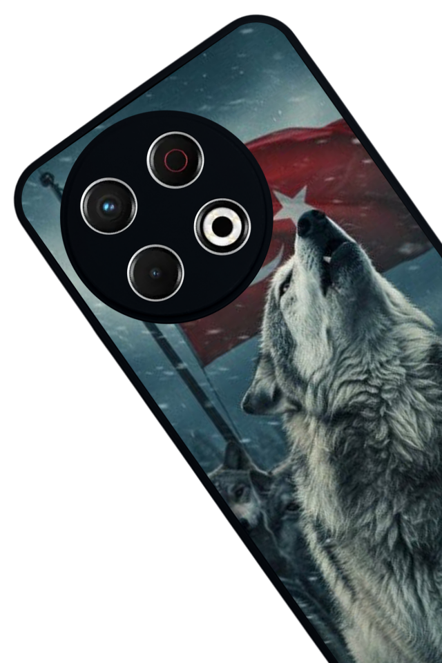 Tecno Spark 30 Pro Uyumlu Bozkurt Tasarımlı Glossy Premium Kılıf