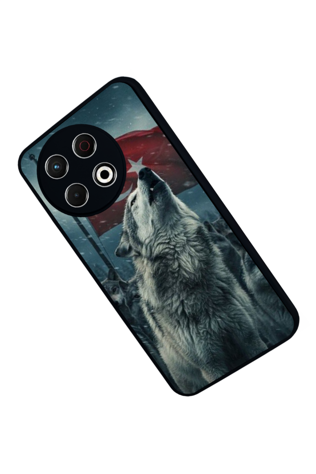 Tecno Spark 30 Pro Uyumlu Bozkurt Tasarımlı Glossy Premium Kılıf