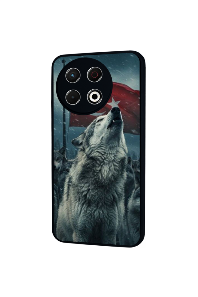 Tecno Spark 30 Pro Uyumlu Bozkurt Tasarımlı Glossy Premium Kılıf