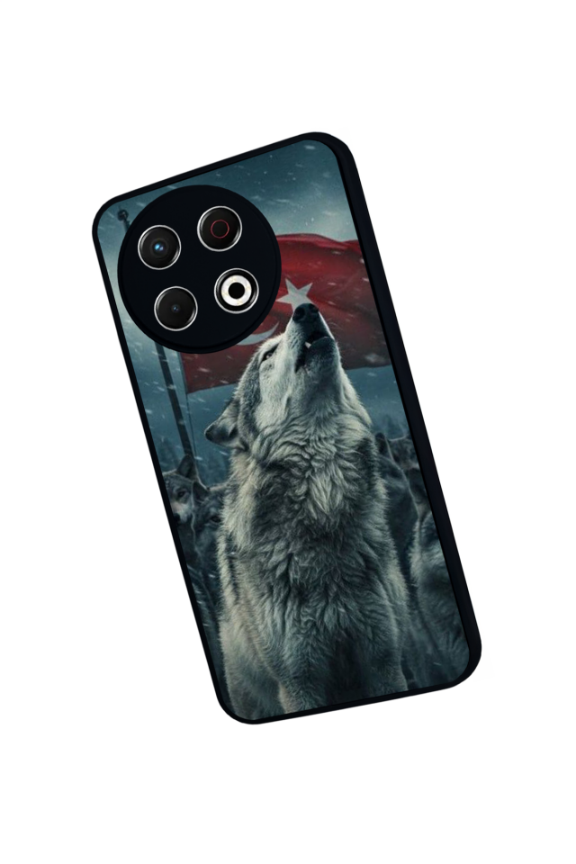 Tecno Spark 30 Pro Uyumlu Bozkurt Tasarımlı Glossy Premium Kılıf