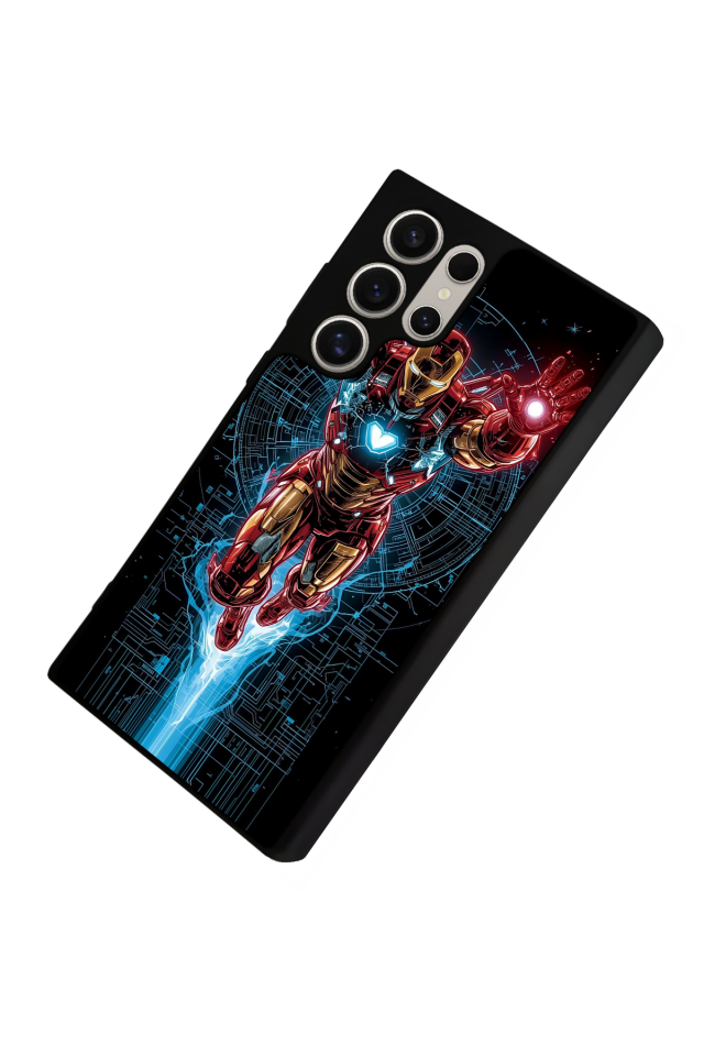 Samsung Galaxy S22 Ultra Uyumlu Iron Man ( Demir Adam ) Tasarımlı Glossy Premium Kılıf