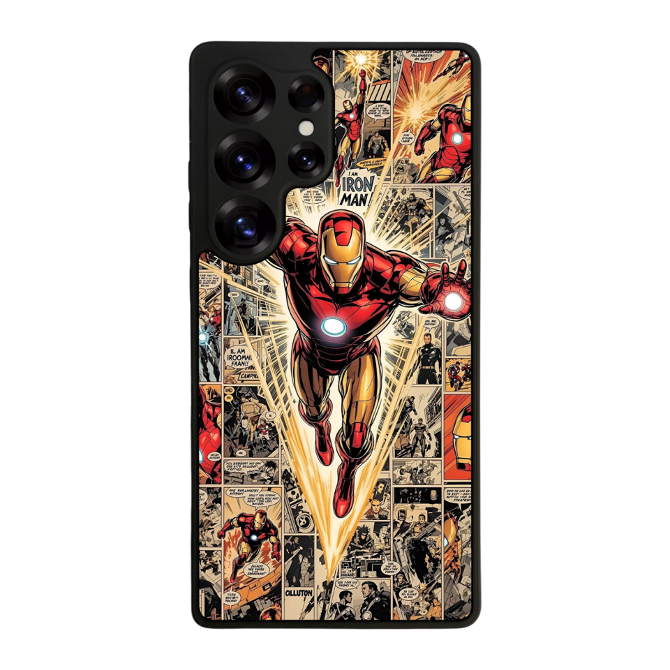 Samsung Galaxy S25 Ultra Uyumlu  Iron Man ( Demir Adam ) Tasarımlı Glossy Premium Kılıf