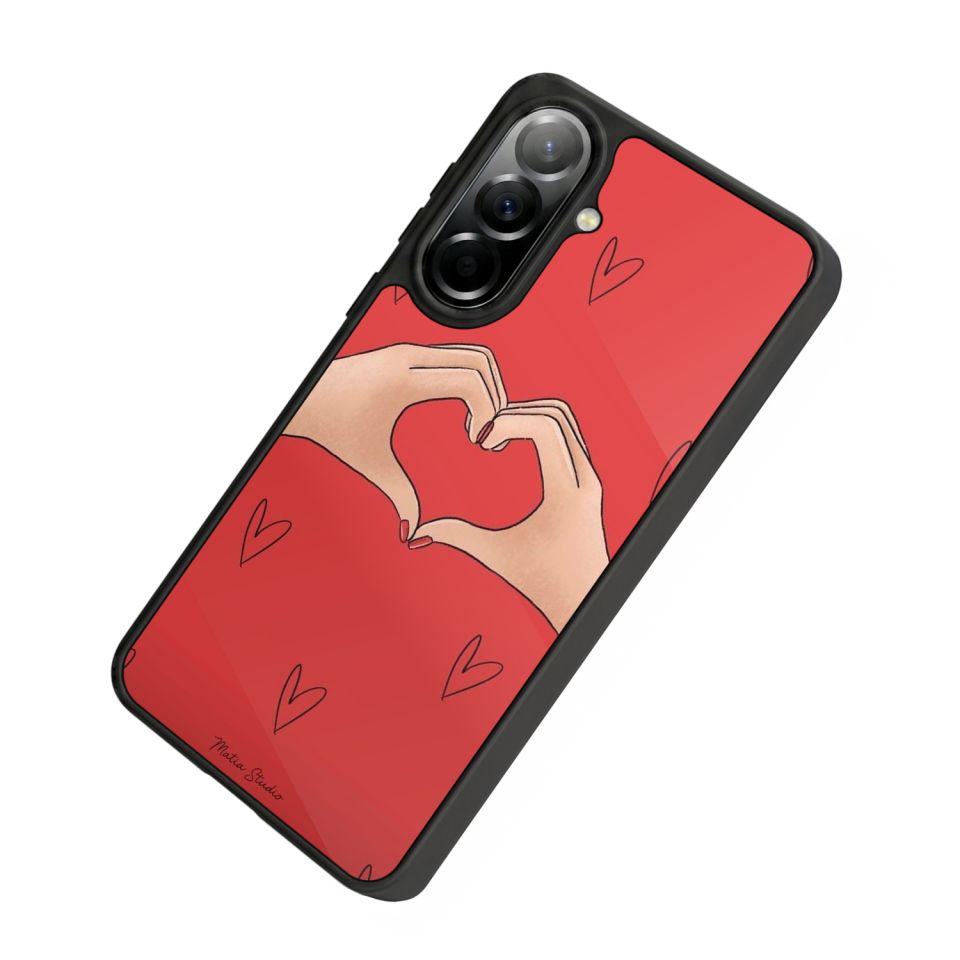 Samsung Galaxy A37 Uyumlu Kalp Love Tasarımlı Glossy Premium Kılıf
