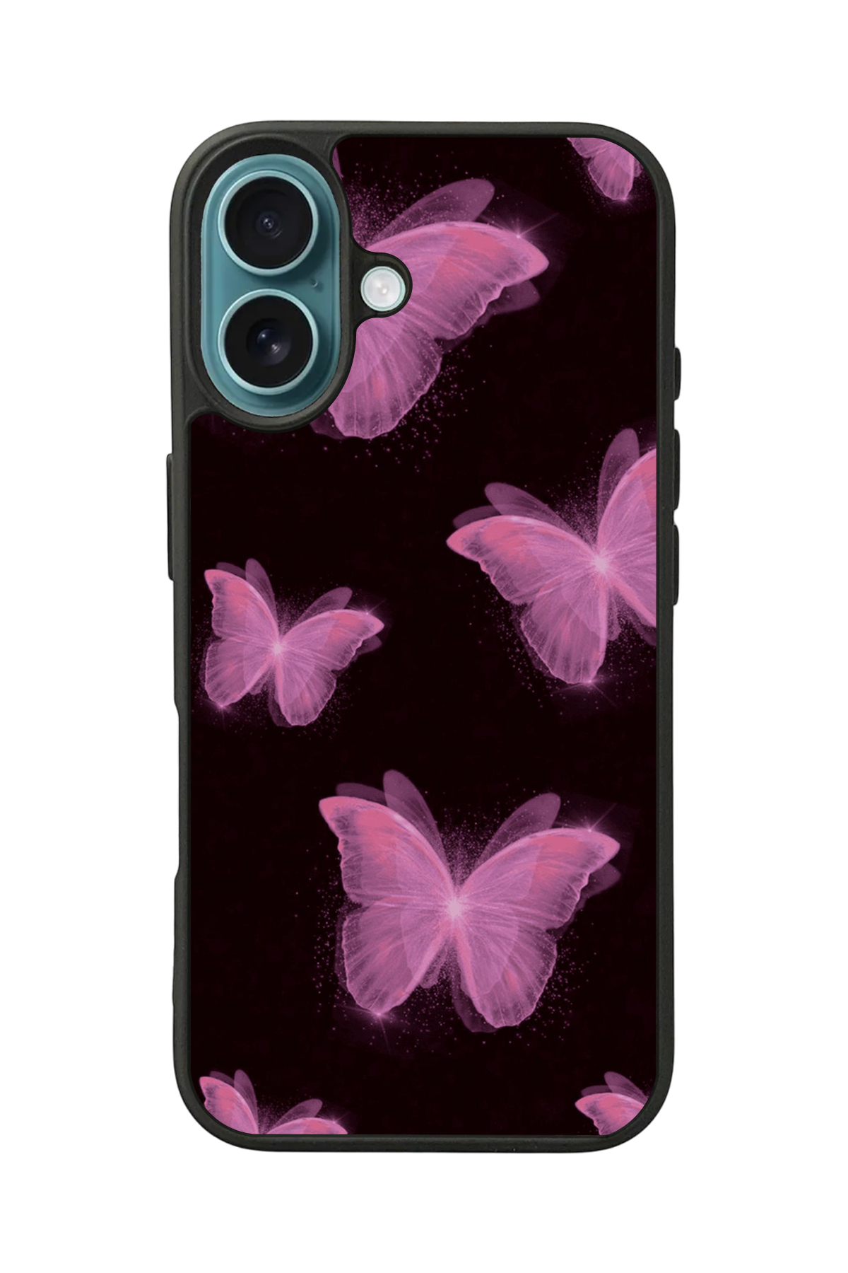 iPhone 16 Plus Uyumlu Kelebek Tasarımlı Glossy Premium Kılıf