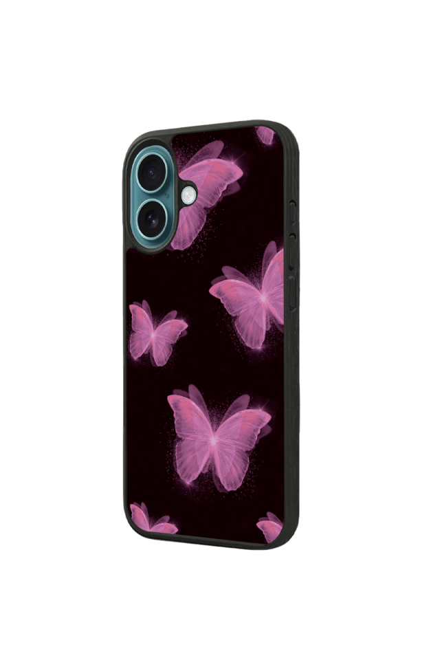 iPhone 16 Plus Uyumlu Kelebek Tasarımlı Glossy Premium Kılıf