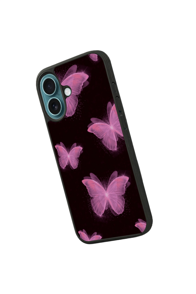 iPhone 16 Plus Uyumlu Kelebek Tasarımlı Glossy Premium Kılıf