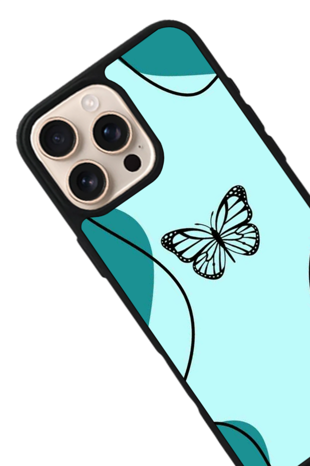 iPhone 14 Pro Max Uyumlu Kelebek Tasarımlı Glossy Premium Kılıf