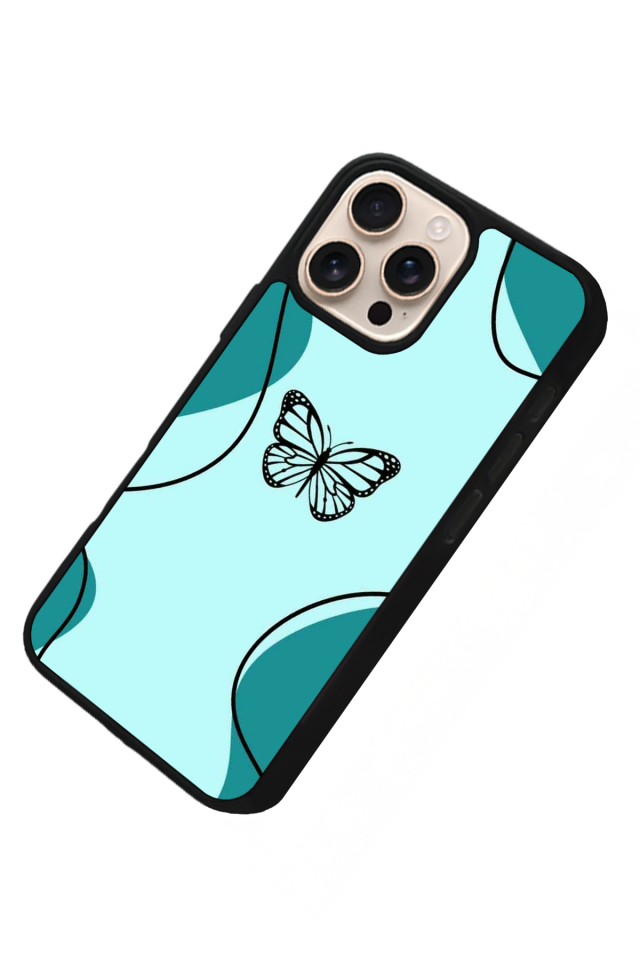 iPhone 14 Pro Max Uyumlu Kelebek Tasarımlı Glossy Premium Kılıf