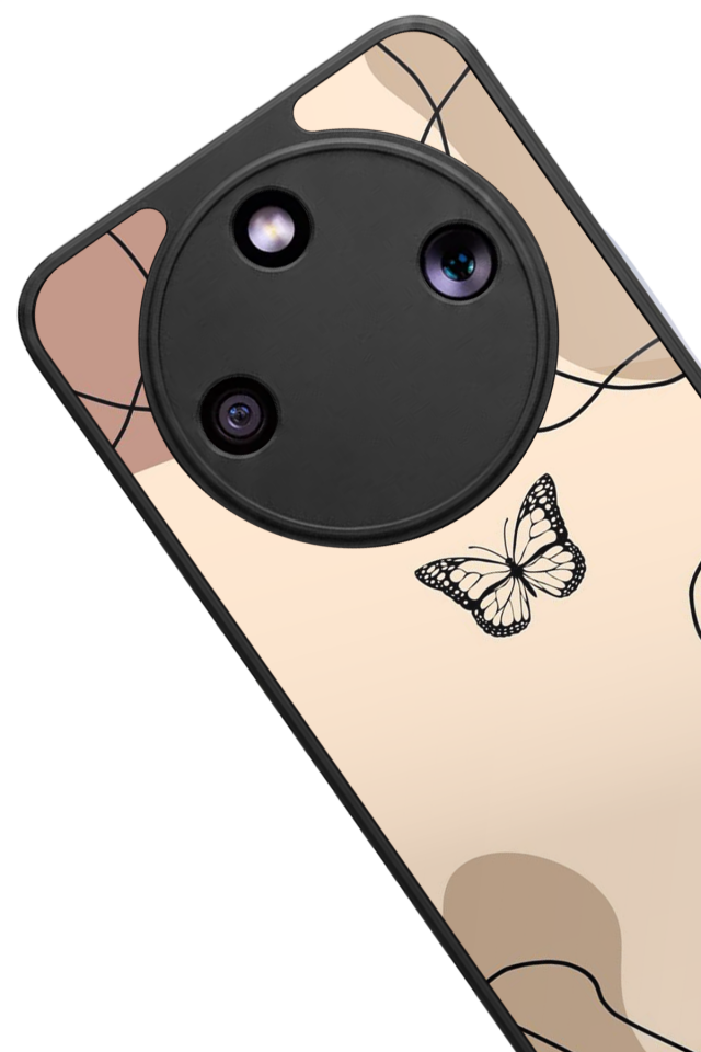 Honor Magic 8 Lite Uyumlu Kelebek Tasarımlı Glossy Premium Kılıf