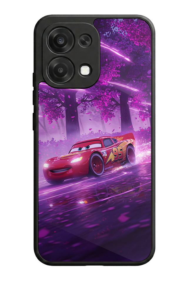 Oppo A6 Pro Uyumlu Şimsek McQueen Tasarımlı Glossy Premium Kılıf