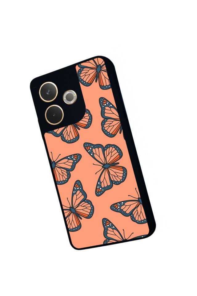 Oppo A5 Pro Uyumlu Kelebek Tasarımlı Glossy Premium Kılıf