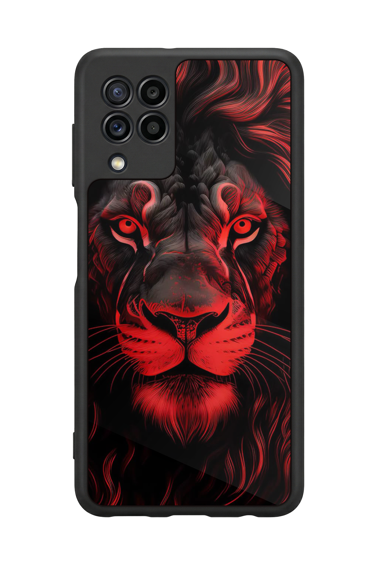 Samsung Galaxy M32 Uyumlu Aslan Tasarımlı Glossy Premium Kılıf