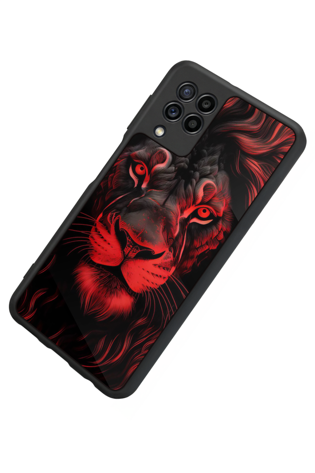 Samsung Galaxy M32 Uyumlu Aslan Tasarımlı Glossy Premium Kılıf