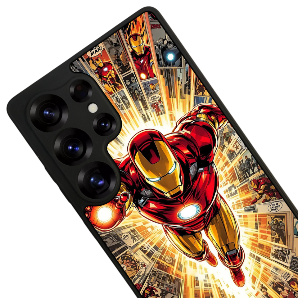 Samsung Galaxy S25 Ultra Uyumlu  Iron Man ( Demir Adam ) Tasarımlı Glossy Premium Kılıf