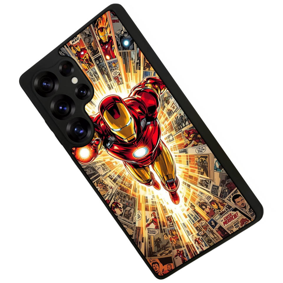 Samsung Galaxy S25 Ultra Uyumlu  Iron Man ( Demir Adam ) Tasarımlı Glossy Premium Kılıf